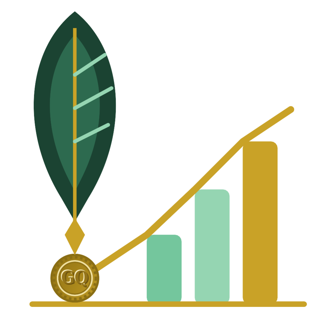 Greenquill Accounting quill and growth-chart logo